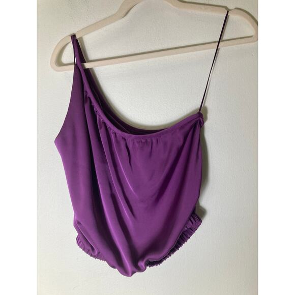 Ramy Brook Purple One Shoulder Cropped Top Sz S - Picture 2 of 2